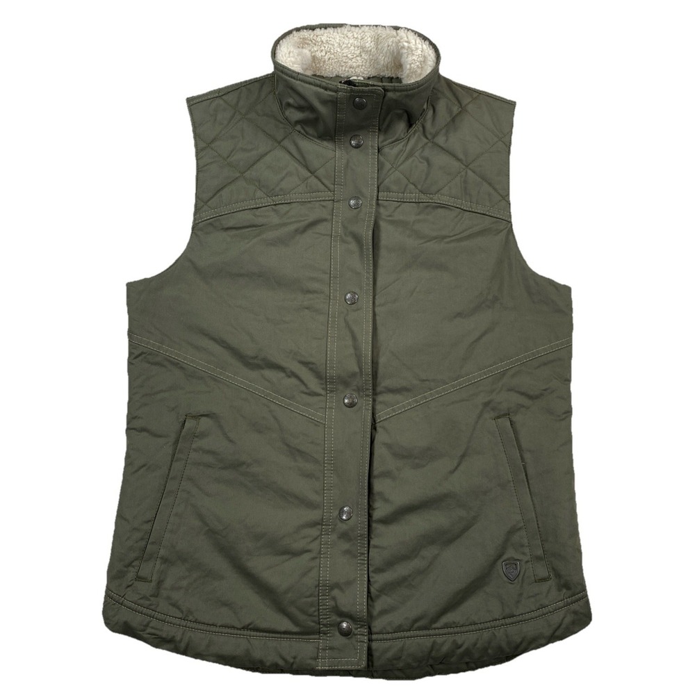 Kuhl Celeste Sherpa Lined Vest Full Zip Green Women's XS